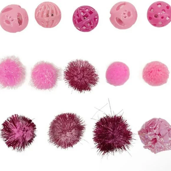 Vibrant Life Holiday 18 Piece Cat Toy Stocking Gift Set, Pink - Picture 7 of 7